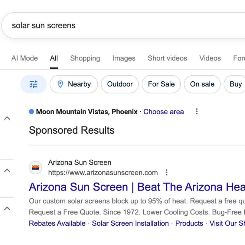 Google search results from SEO digital marketing services from Kak Varley Marketing